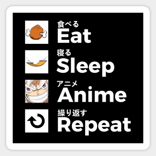 Eat Sleep Anime Repeat Again Sticker